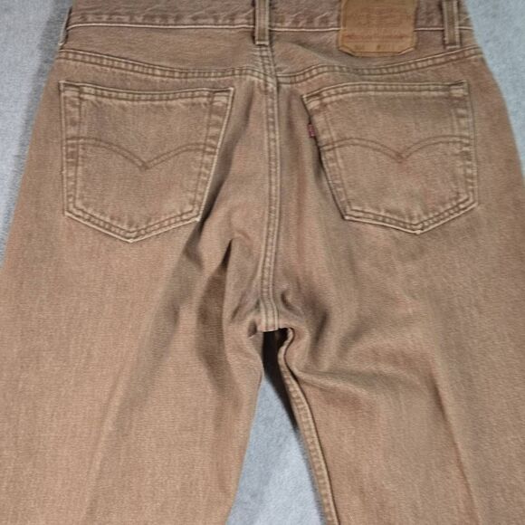 Levis 501 Vintage 90s USA Straight Leg Jeans 33x32 Brown Rare Wash 1994 - Picture 8 of 15